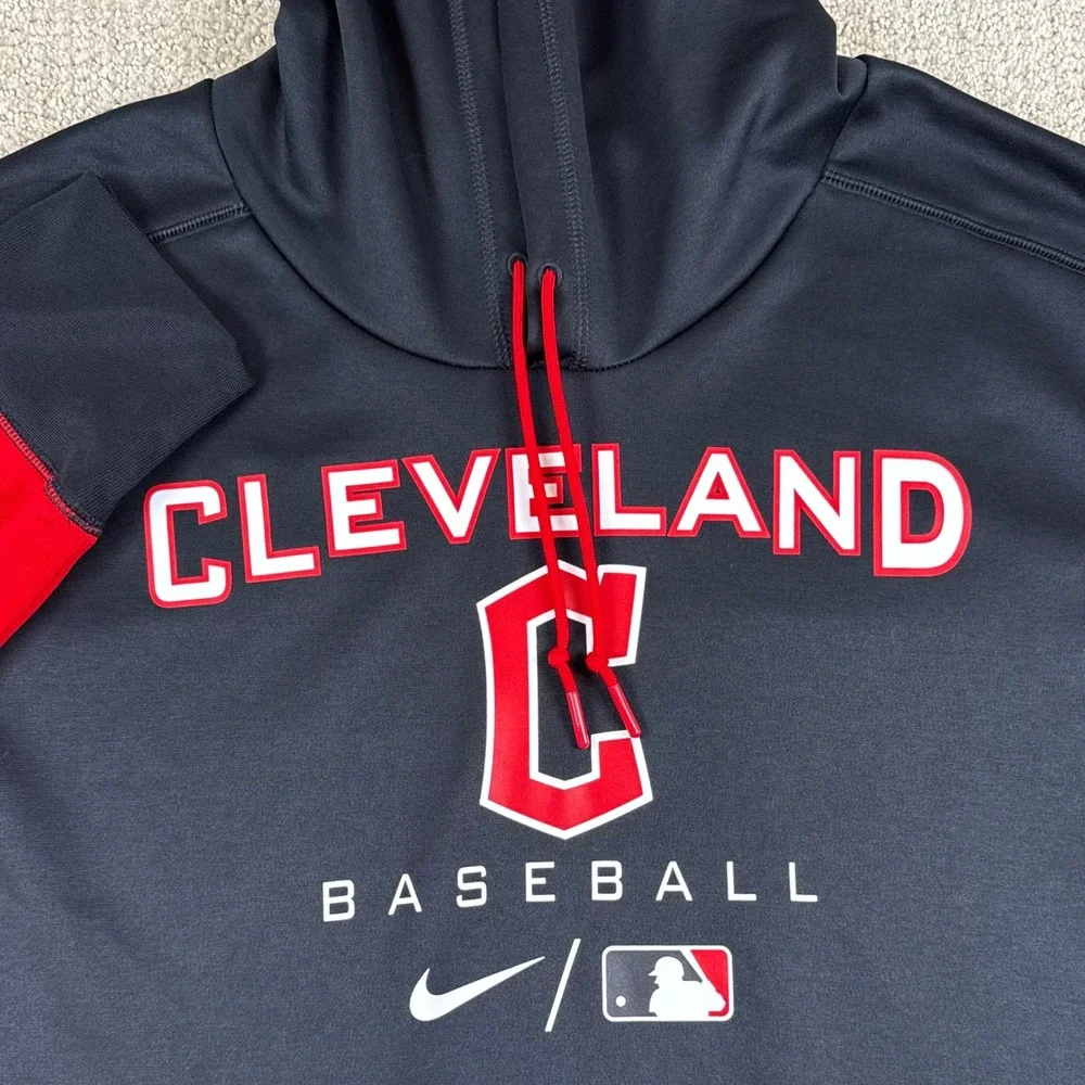 Nike Therma-Fit Men XL Cleveland Guardians Fleece Pullover Hoodie Sweatshirt MLB